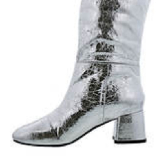 BELLINI REMI WOMEN KNEE HIGH BOOTS SILVER METALLIC CRINKLE 13 NIB - Picture 6 of 10